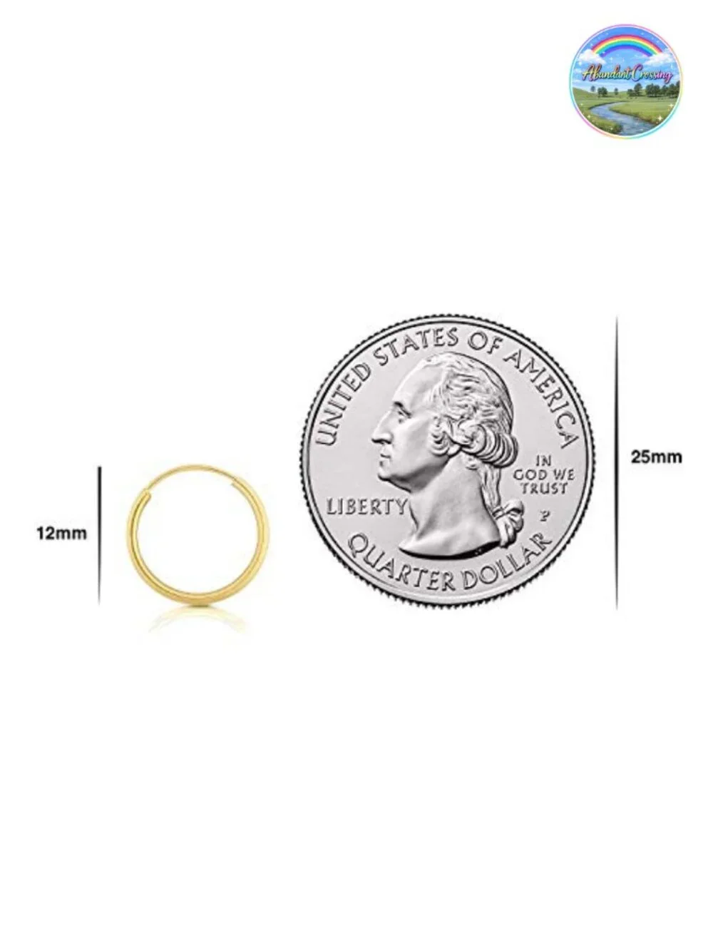 14k Solid Gold Endless Hoop Earrings Thin Cartilage Hoops